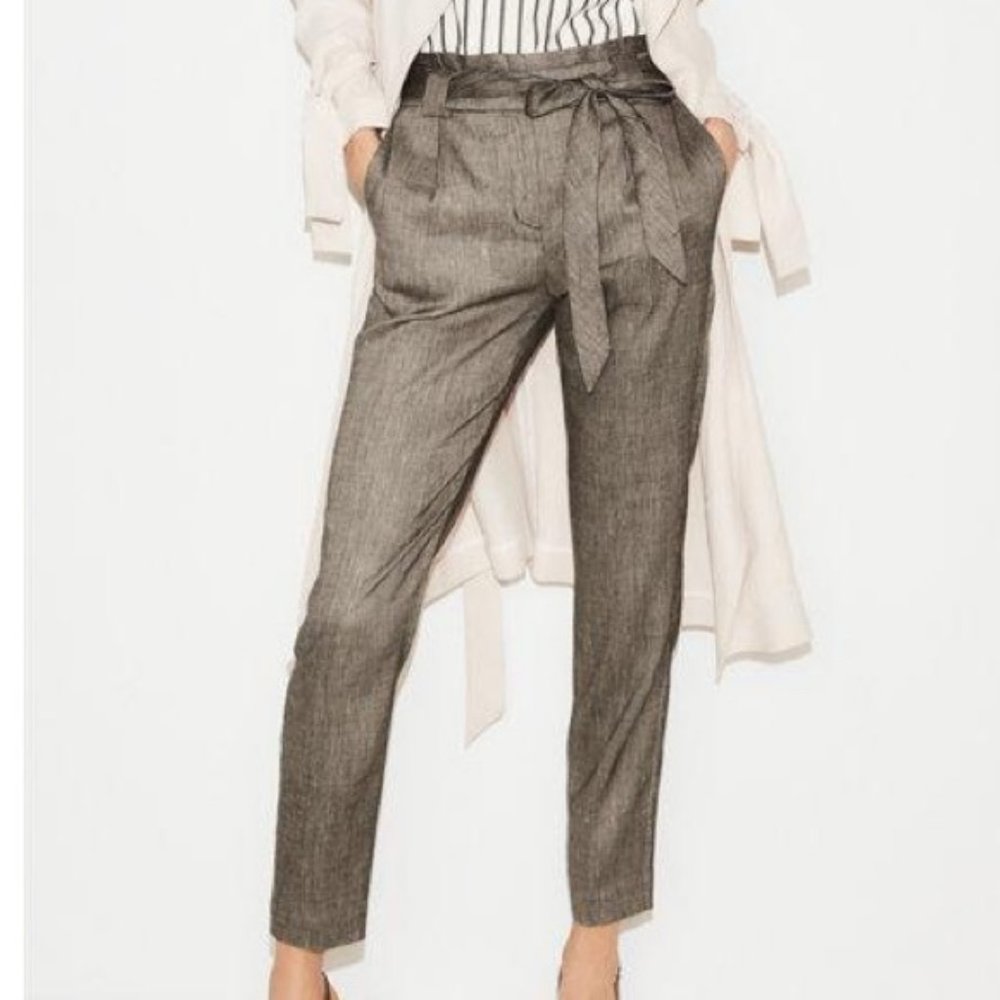 Express | Grey Paperbag Pants